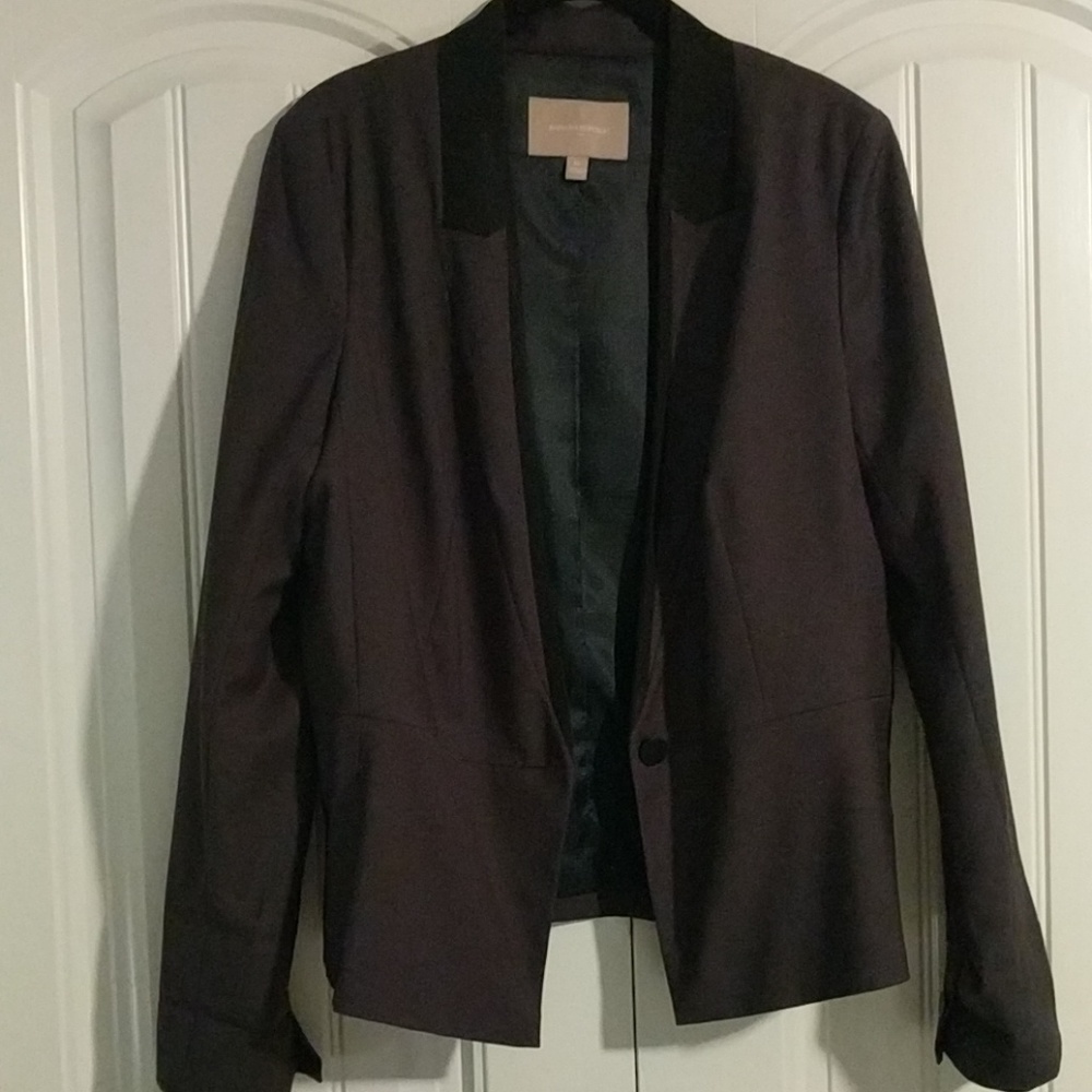 Banana Republic Gray Black Fitted Dinner Jacket
